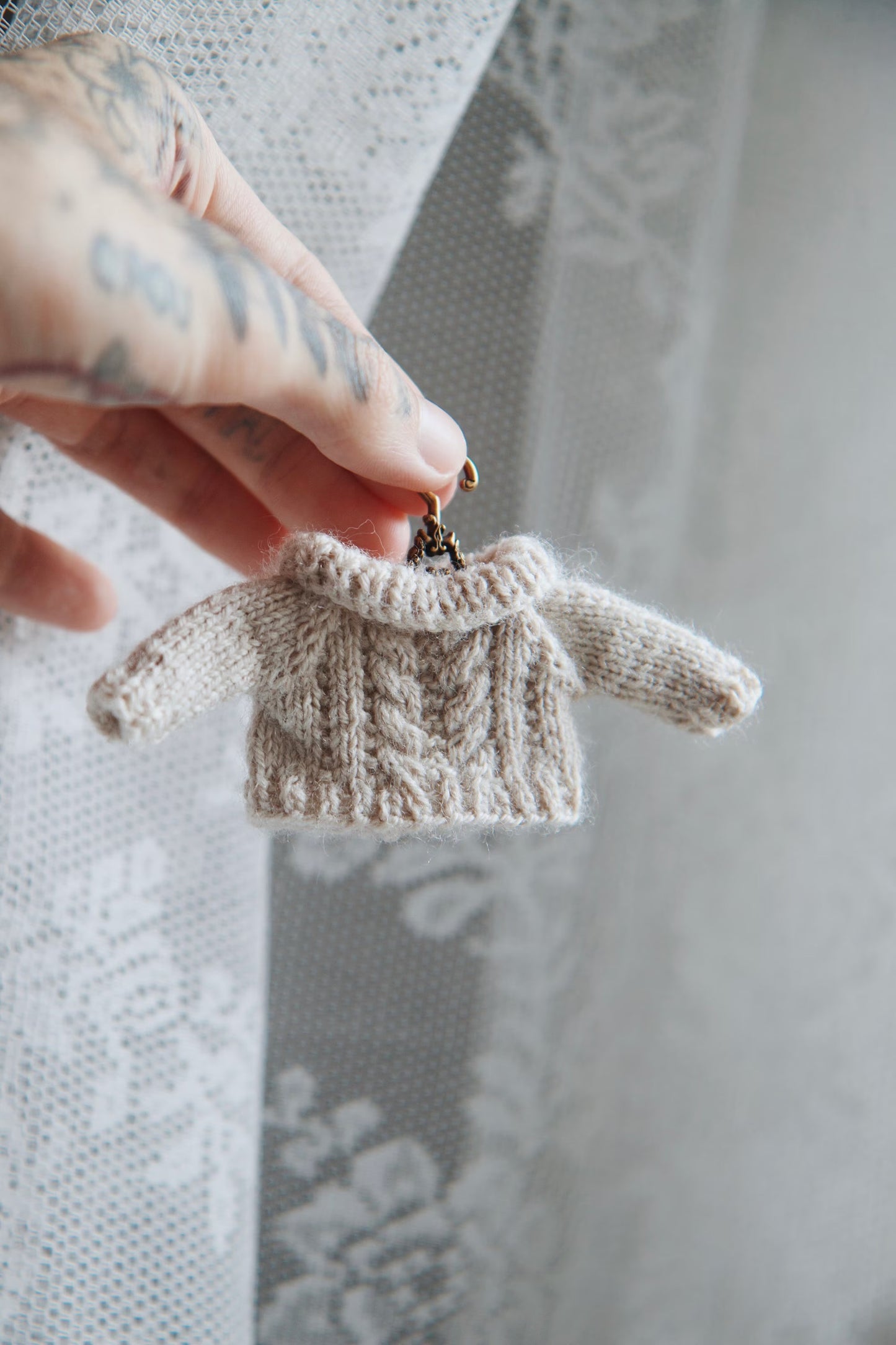 Cable sweater double pattern