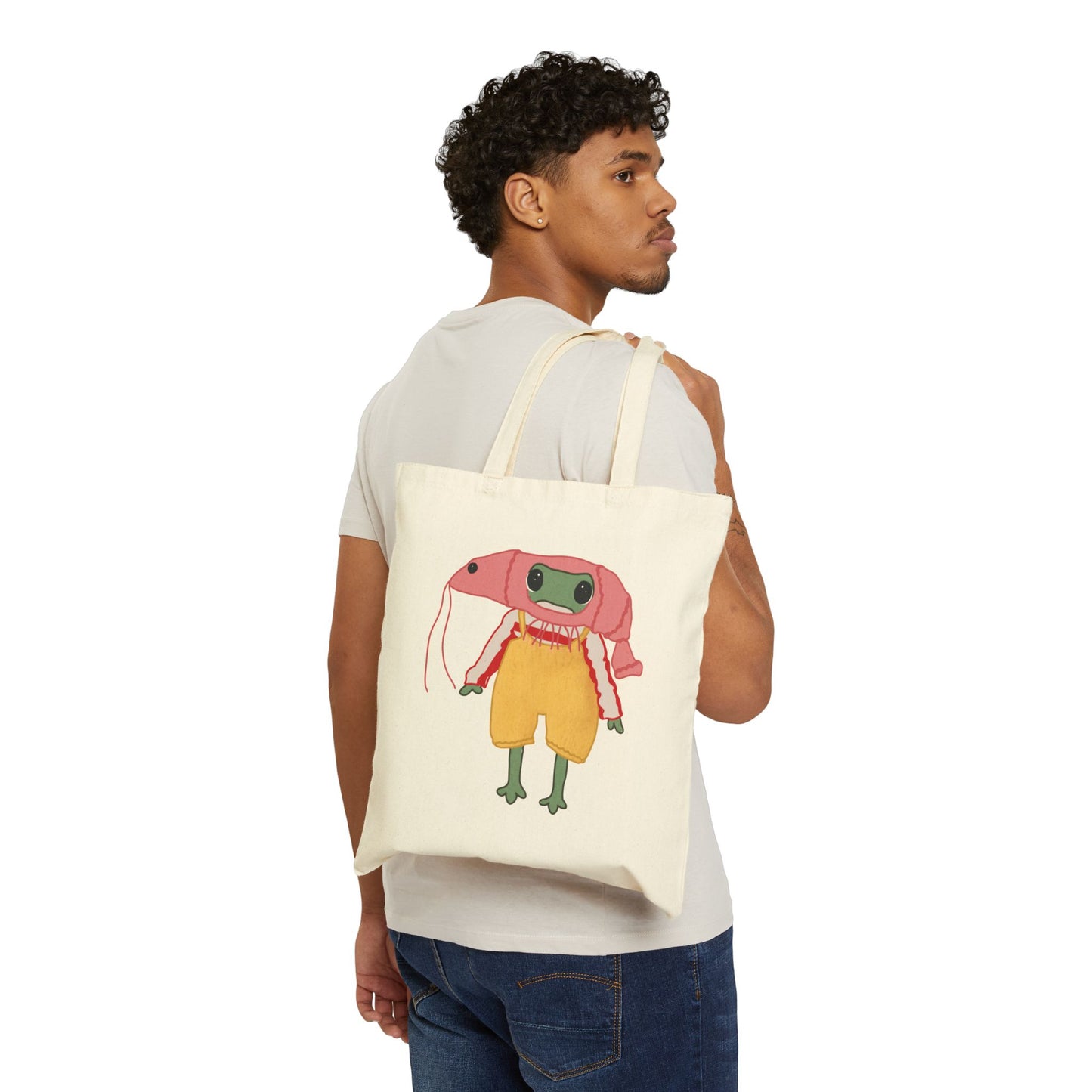 Shrimp Frog Cotton Tote Bag