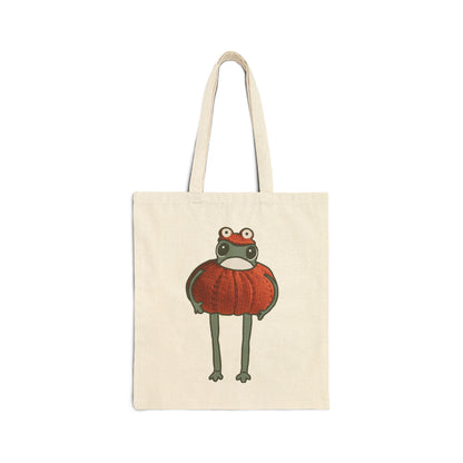 Pumpkin Frog Cotton Tote Bag