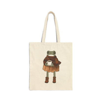 Coffee Frog Cotton Tote Bag